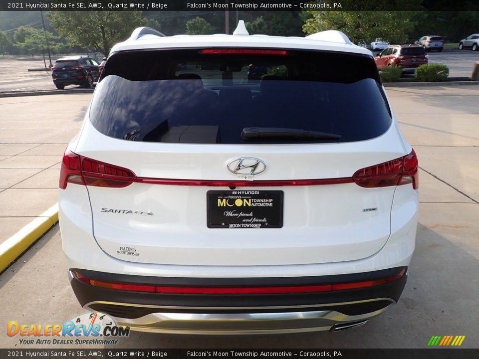 2021 Hyundai Santa Fe SEL AWD Quartz White / Beige Photo #3