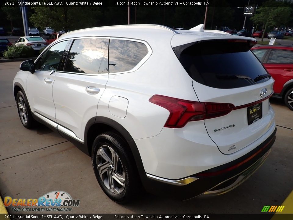 2021 Hyundai Santa Fe SEL AWD Quartz White / Beige Photo #5