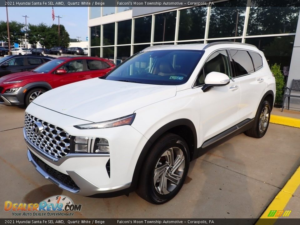 2021 Hyundai Santa Fe SEL AWD Quartz White / Beige Photo #7