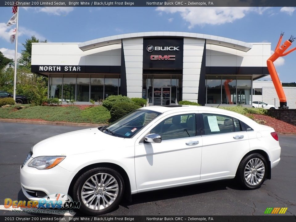 2013 Chrysler 200 Limited Sedan Bright White / Black/Light Frost Beige Photo #1