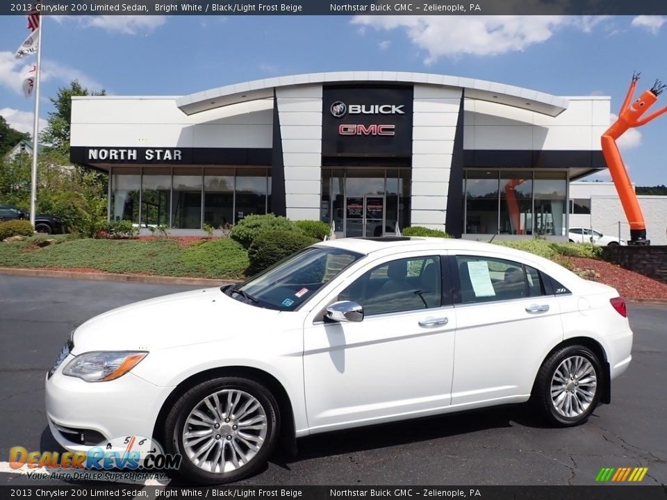 2013 Chrysler 200 Limited Sedan Bright White / Black/Light Frost Beige Photo #1