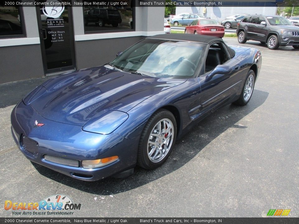 2000 Chevrolet Corvette Convertible Navy Blue Metallic / Light Oak Photo #2