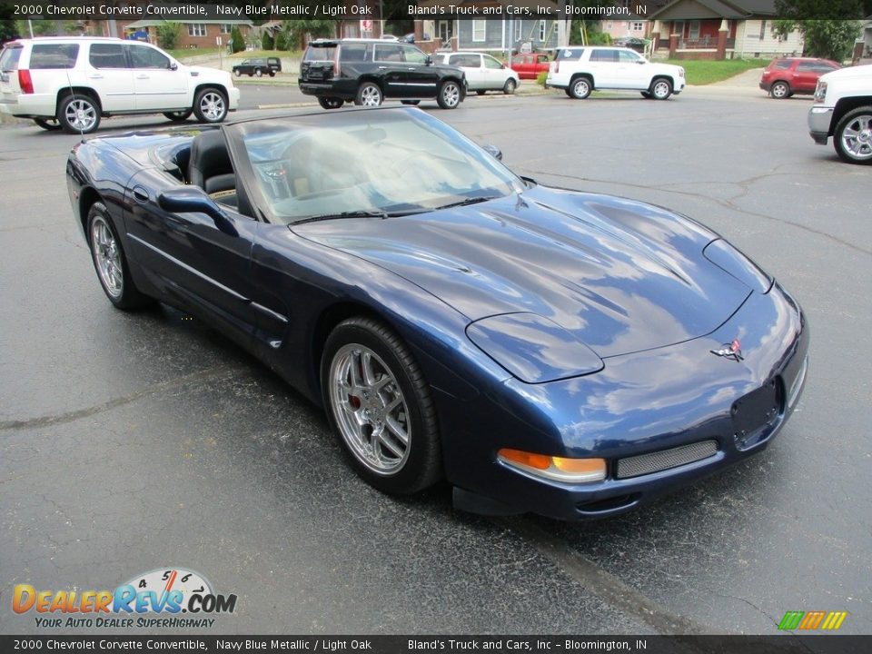 2000 Chevrolet Corvette Convertible Navy Blue Metallic / Light Oak Photo #8