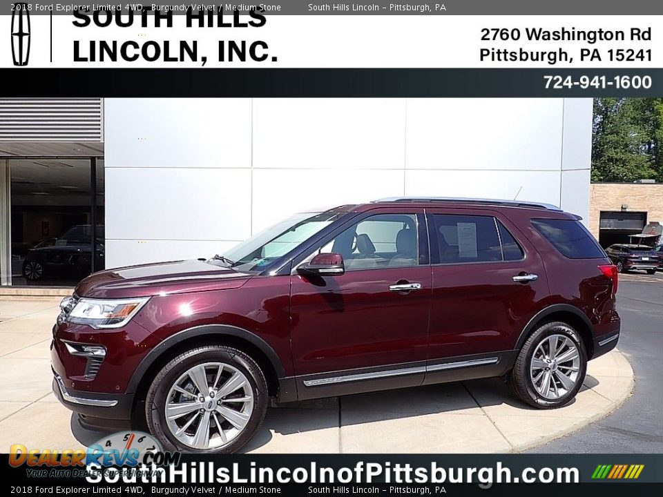 2018 Ford Explorer Limited 4WD Burgundy Velvet / Medium Stone Photo #1