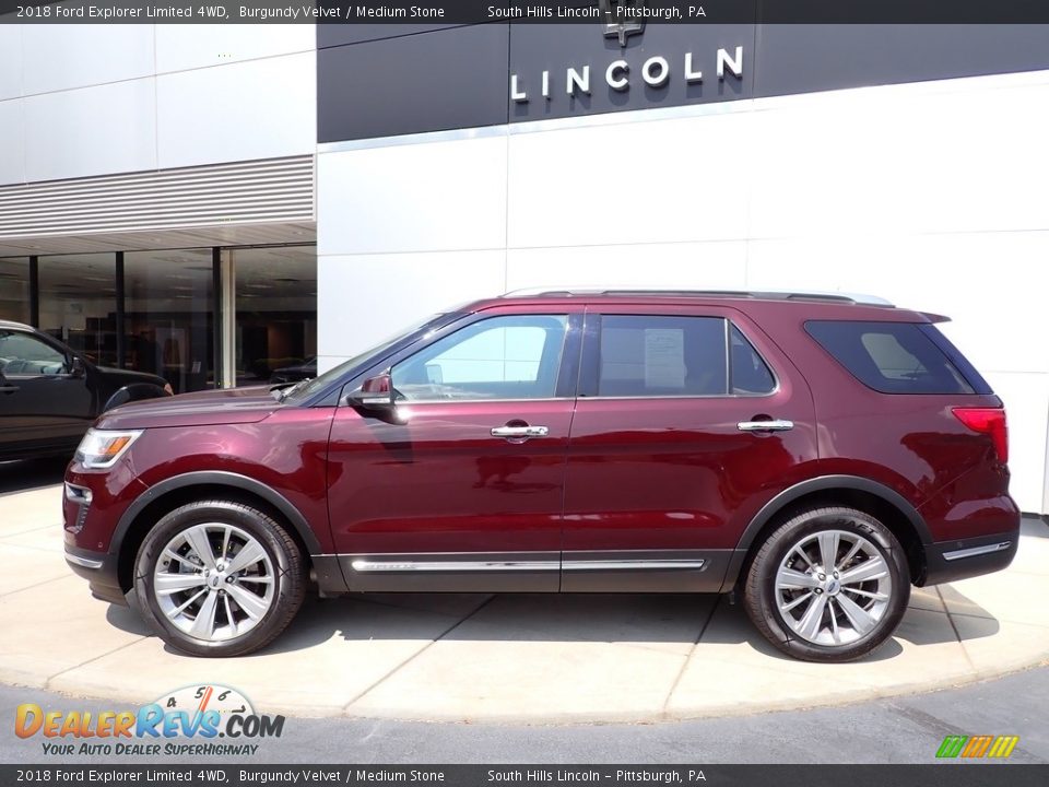 2018 Ford Explorer Limited 4WD Burgundy Velvet / Medium Stone Photo #2