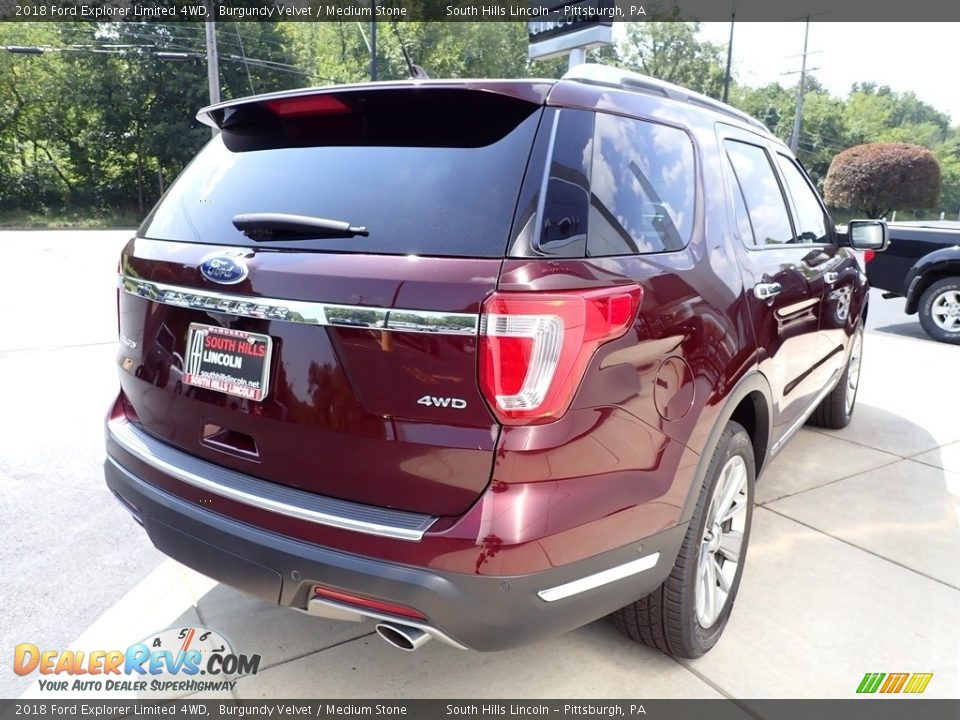 2018 Ford Explorer Limited 4WD Burgundy Velvet / Medium Stone Photo #6