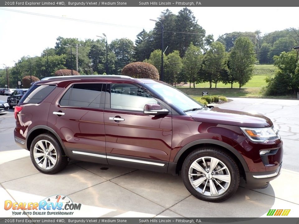 2018 Ford Explorer Limited 4WD Burgundy Velvet / Medium Stone Photo #7