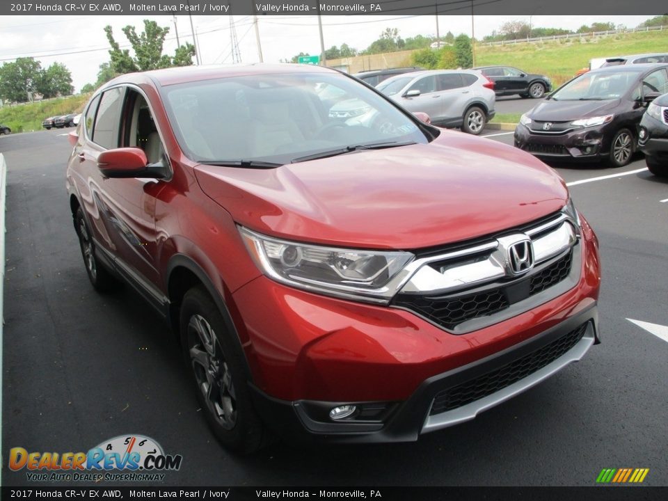 2017 Honda CR-V EX AWD Molten Lava Pearl / Ivory Photo #7