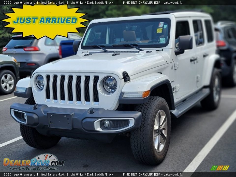 2020 Jeep Wrangler Unlimited Sahara 4x4 Bright White / Dark Saddle/Black Photo #1