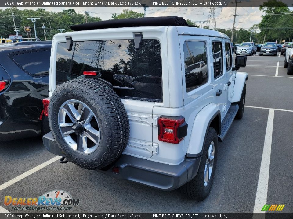 2020 Jeep Wrangler Unlimited Sahara 4x4 Bright White / Dark Saddle/Black Photo #3