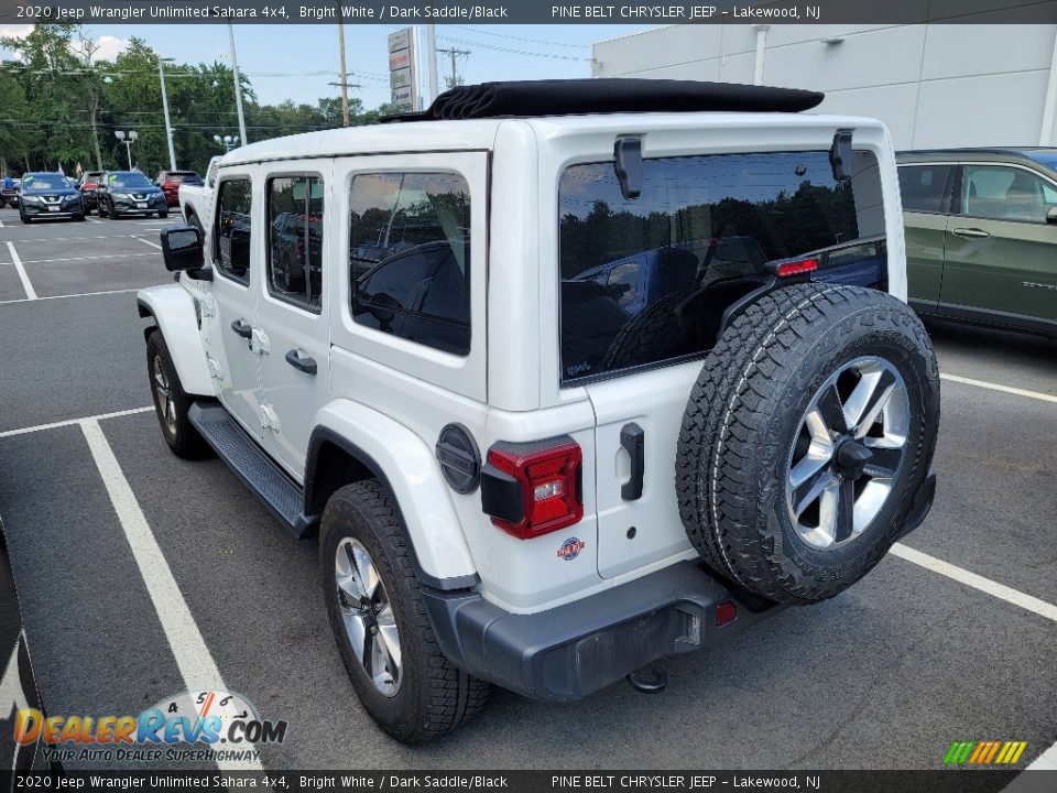 2020 Jeep Wrangler Unlimited Sahara 4x4 Bright White / Dark Saddle/Black Photo #4