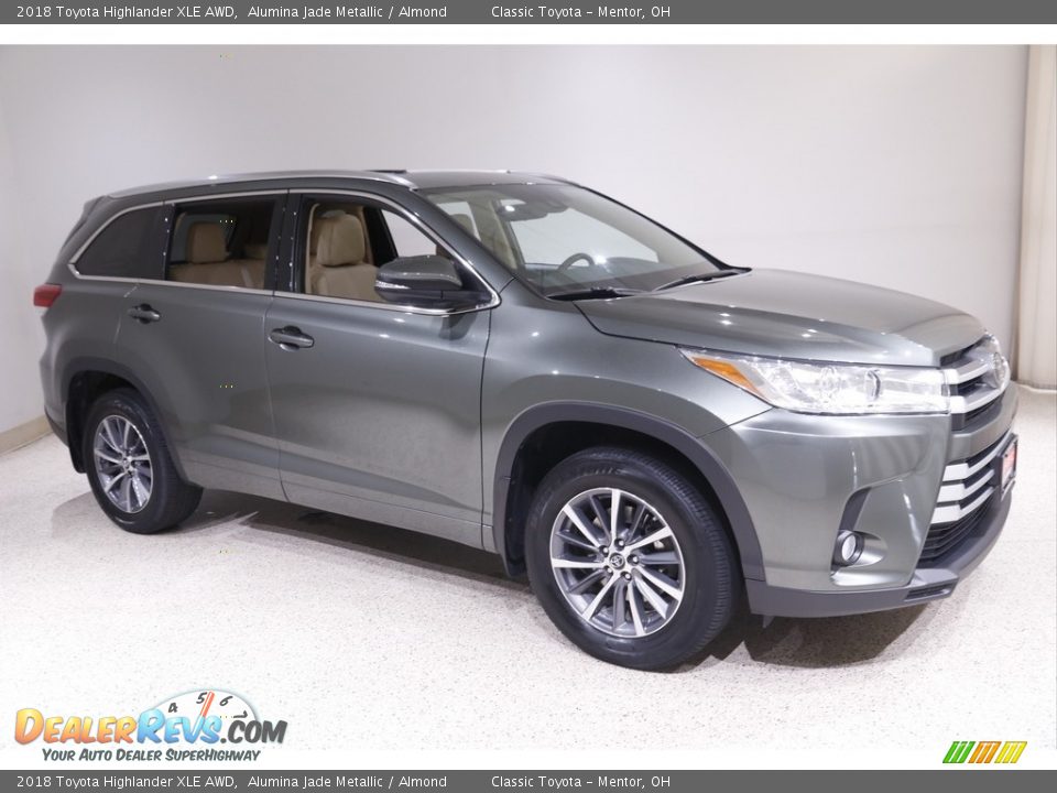 2018 Toyota Highlander XLE AWD Alumina Jade Metallic / Almond Photo #1