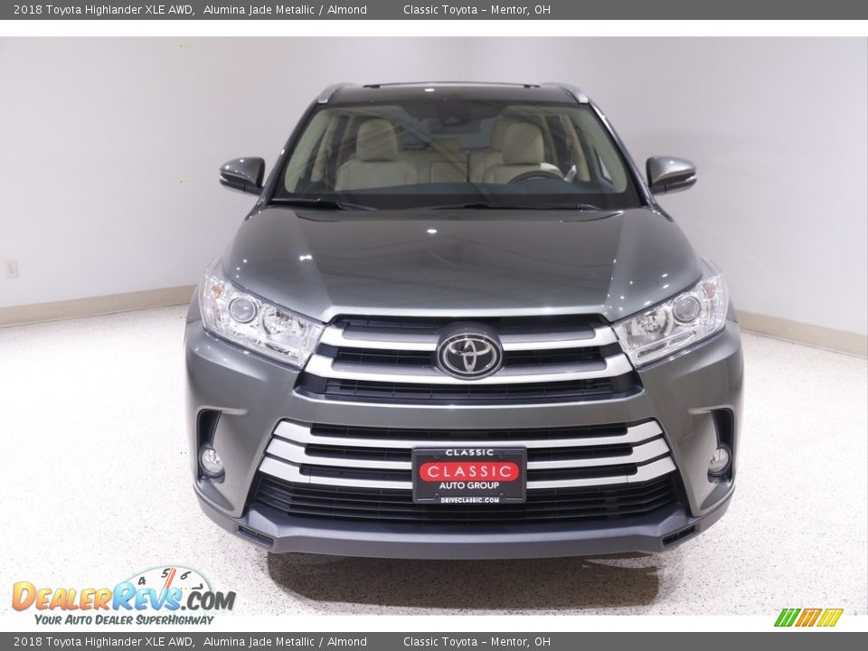 2018 Toyota Highlander XLE AWD Alumina Jade Metallic / Almond Photo #2