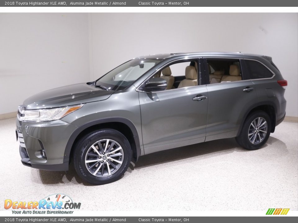 2018 Toyota Highlander XLE AWD Alumina Jade Metallic / Almond Photo #3