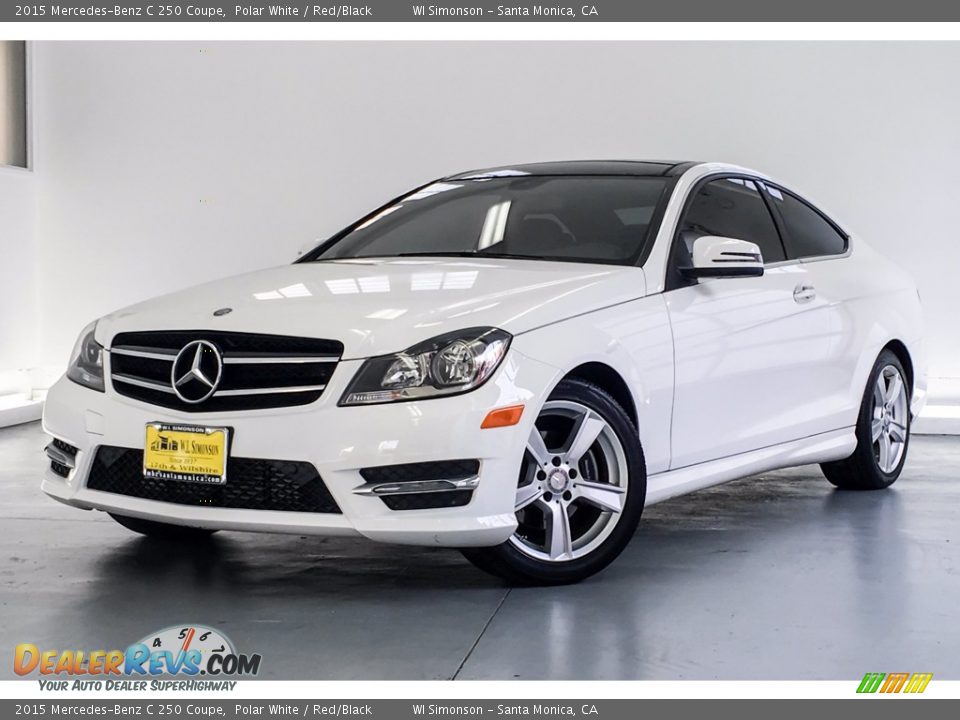 2015 Mercedes-Benz C 250 Coupe Polar White / Red/Black Photo #13