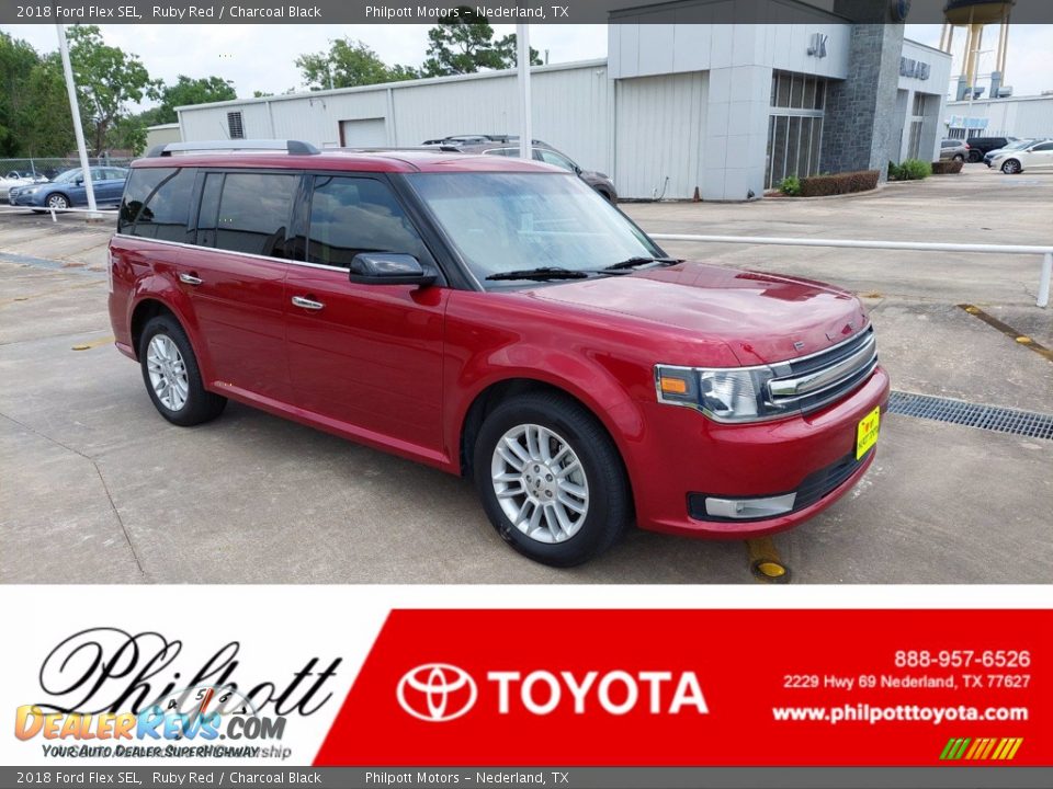 2018 Ford Flex SEL Ruby Red / Charcoal Black Photo #1
