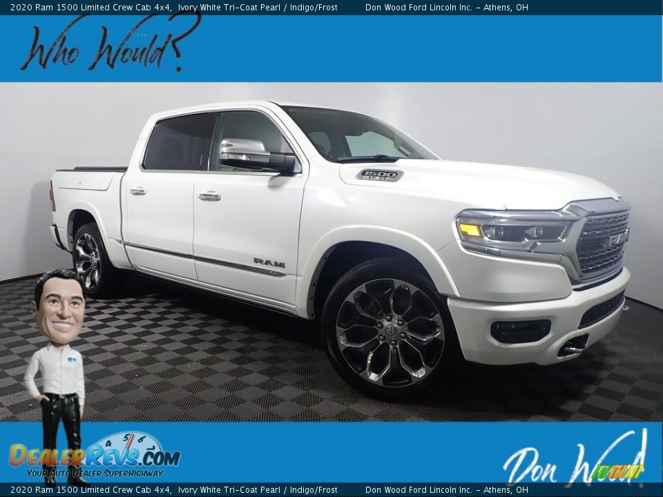 2020 Ram 1500 Limited Crew Cab 4x4 Ivory White Tri-Coat Pearl / Indigo/Frost Photo #1