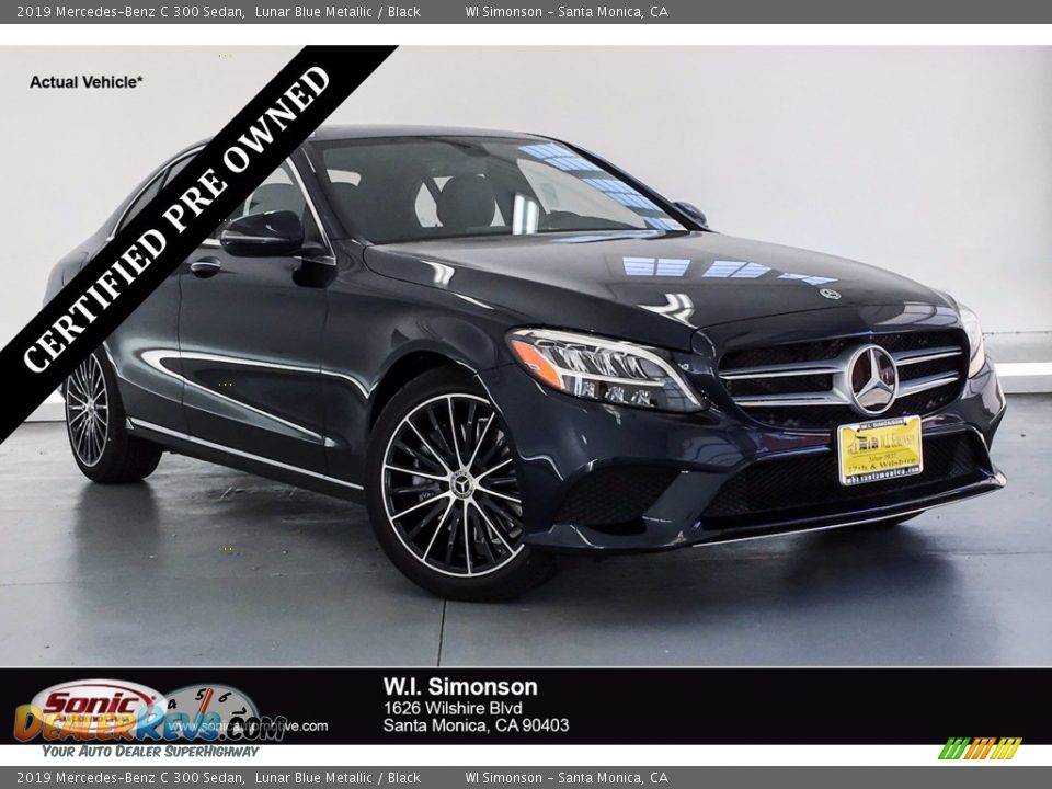 2019 Mercedes-Benz C 300 Sedan Lunar Blue Metallic / Black Photo #1