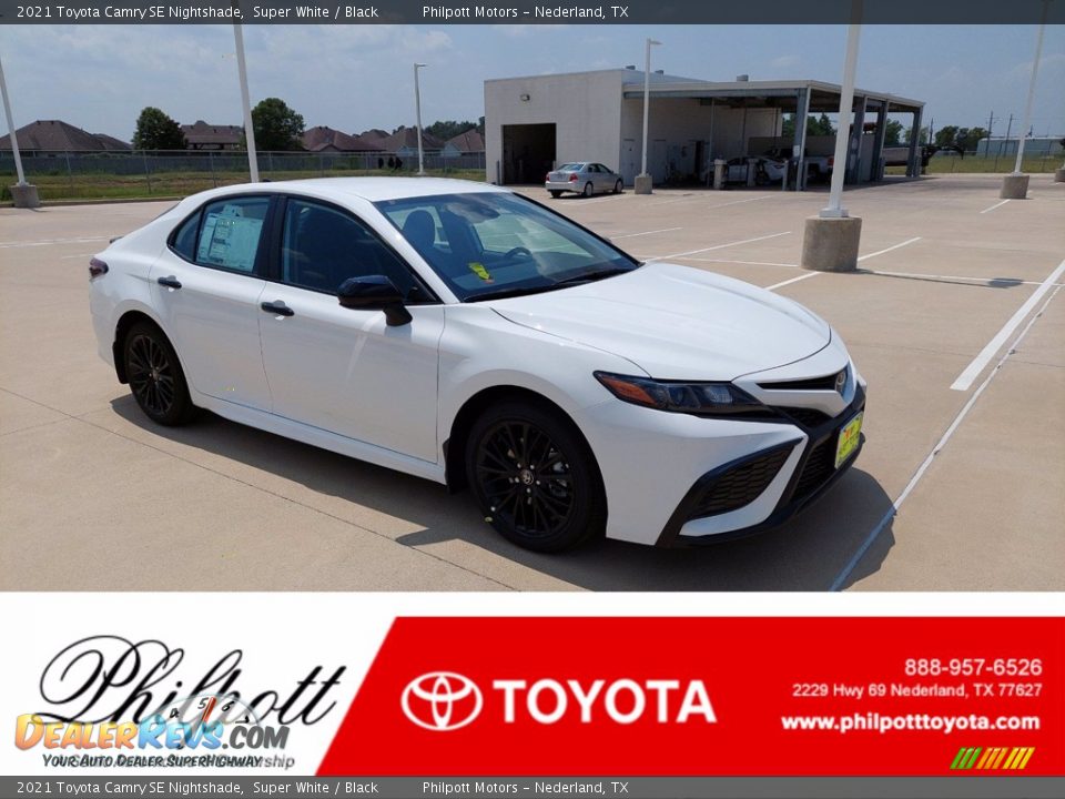 2021 Toyota Camry SE Nightshade Super White / Black Photo #1