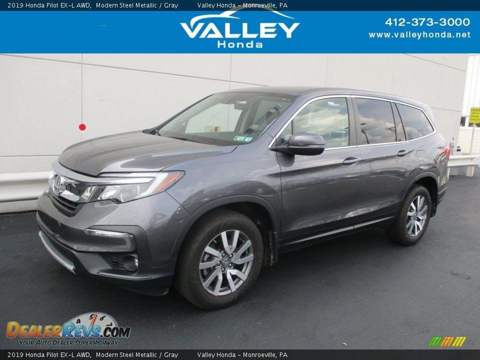 2019 Honda Pilot EX-L AWD Modern Steel Metallic / Gray Photo #1