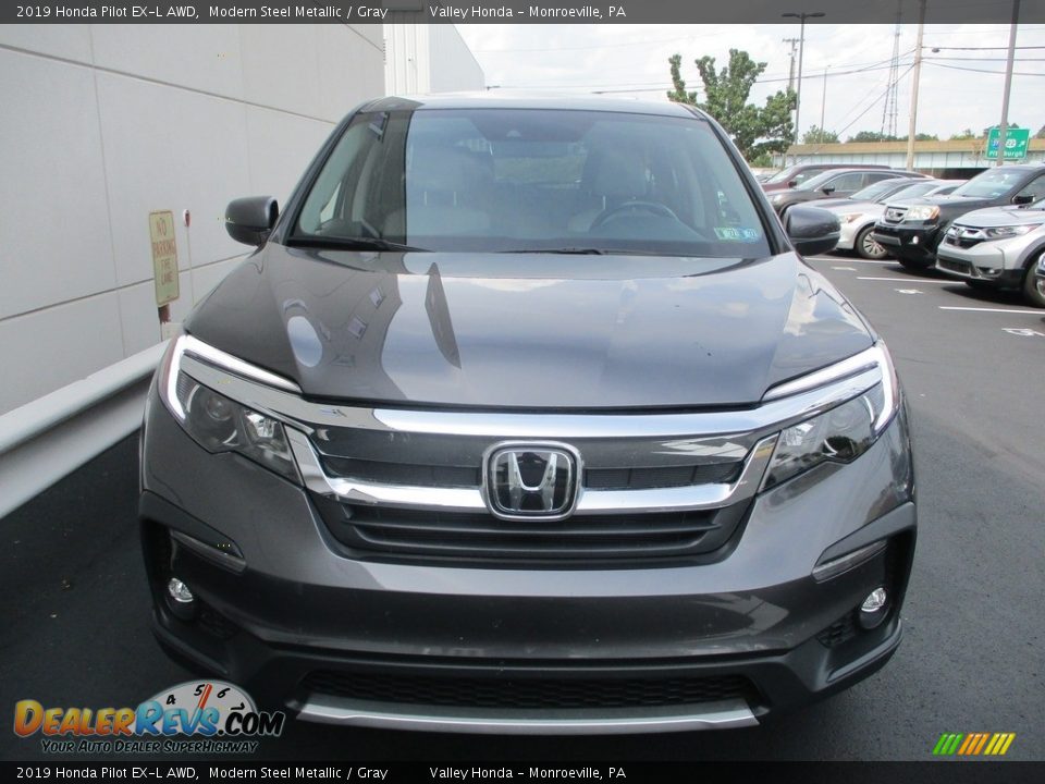2019 Honda Pilot EX-L AWD Modern Steel Metallic / Gray Photo #8