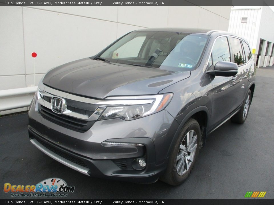2019 Honda Pilot EX-L AWD Modern Steel Metallic / Gray Photo #9