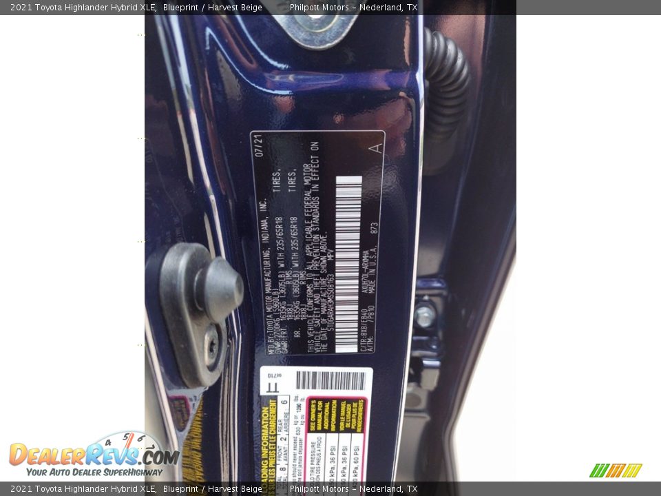 2021 Toyota Highlander Hybrid XLE Blueprint / Harvest Beige Photo #25