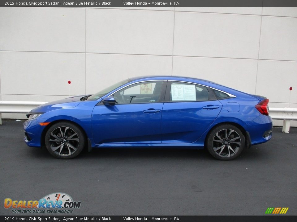 2019 Honda Civic Sport Sedan Agean Blue Metallic / Black Photo #2