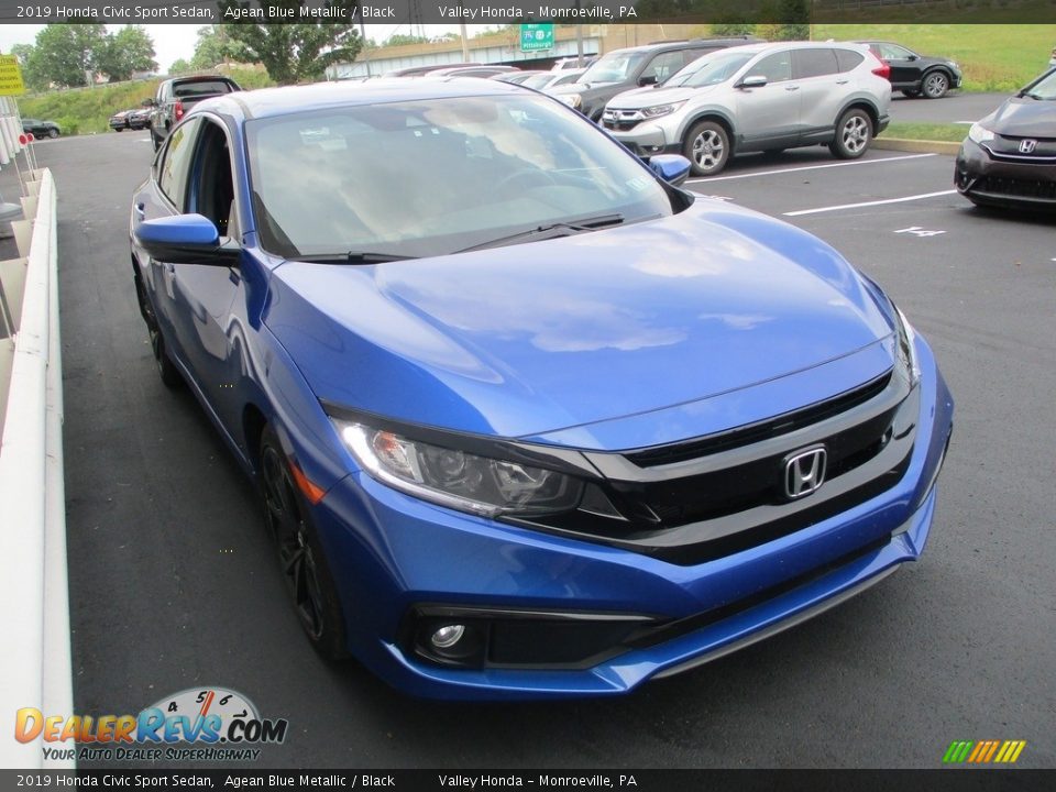 2019 Honda Civic Sport Sedan Agean Blue Metallic / Black Photo #7