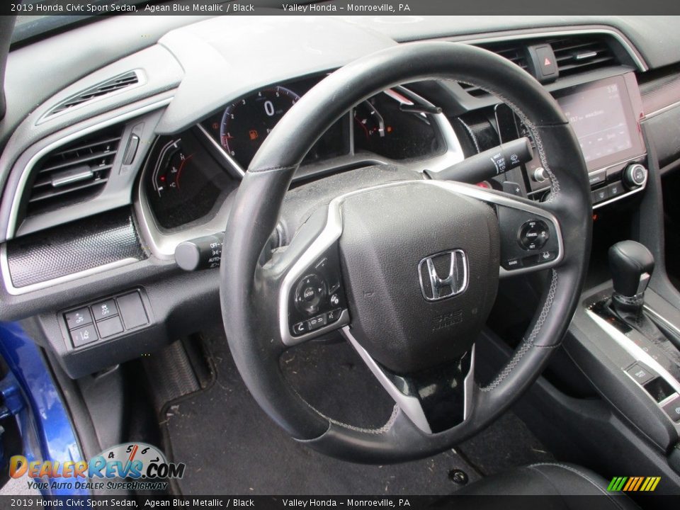 2019 Honda Civic Sport Sedan Agean Blue Metallic / Black Photo #13
