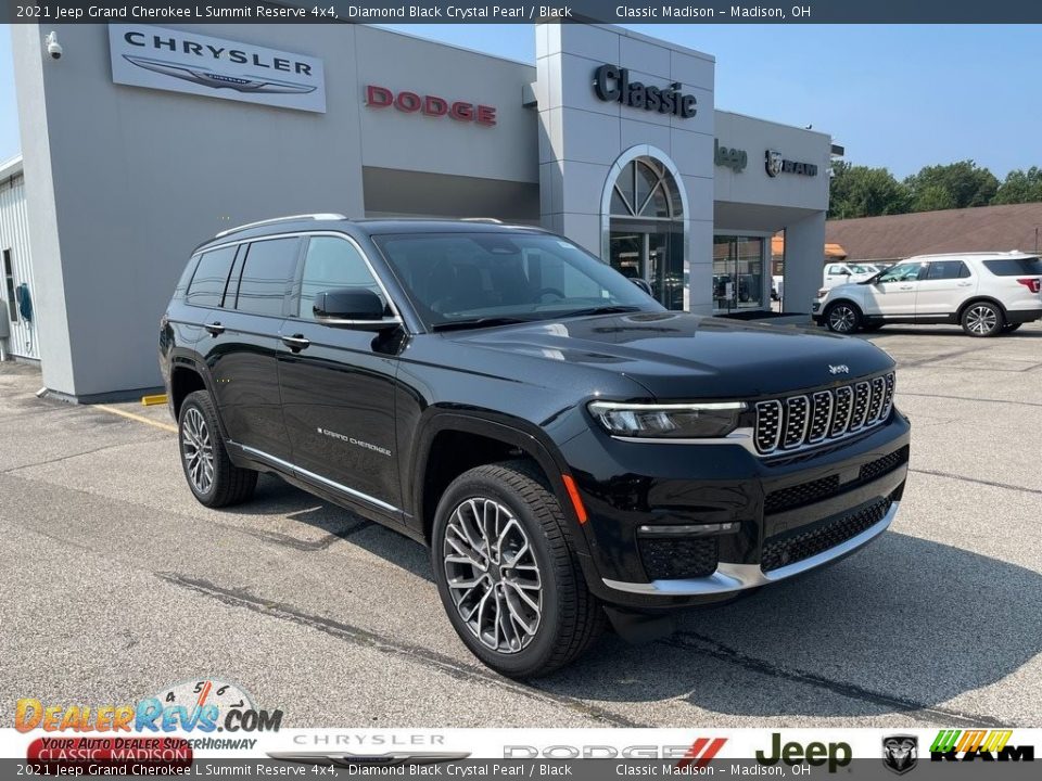 2021 Jeep Grand Cherokee L Summit Reserve 4x4 Diamond Black Crystal Pearl / Black Photo #1
