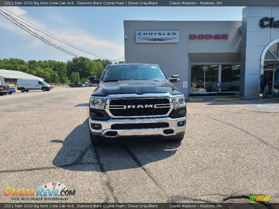 2021 Ram 1500 Big Horn Crew Cab 4x4 Diamond Black Crystal Pearl / Diesel Gray/Black Photo #2