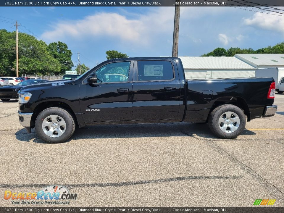 2021 Ram 1500 Big Horn Crew Cab 4x4 Diamond Black Crystal Pearl / Diesel Gray/Black Photo #3