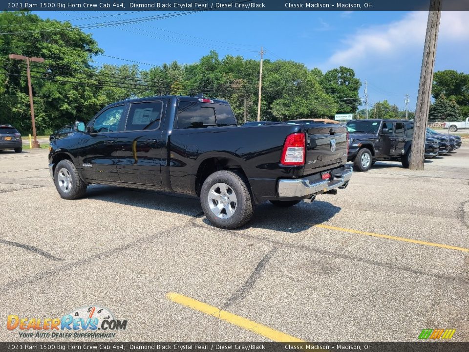 2021 Ram 1500 Big Horn Crew Cab 4x4 Diamond Black Crystal Pearl / Diesel Gray/Black Photo #4