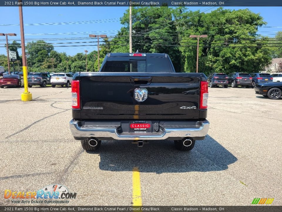 2021 Ram 1500 Big Horn Crew Cab 4x4 Diamond Black Crystal Pearl / Diesel Gray/Black Photo #5