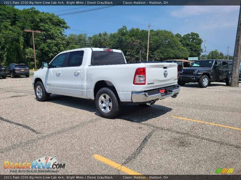 2021 Ram 1500 Big Horn Crew Cab 4x4 Bright White / Diesel Gray/Black Photo #4