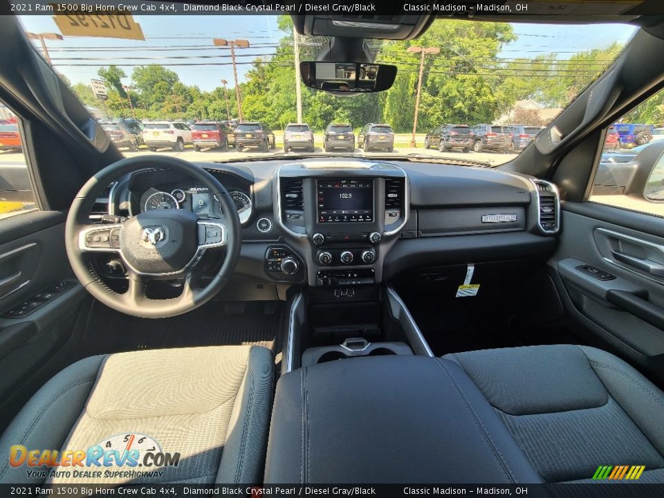 2021 Ram 1500 Big Horn Crew Cab 4x4 Diamond Black Crystal Pearl / Diesel Gray/Black Photo #9