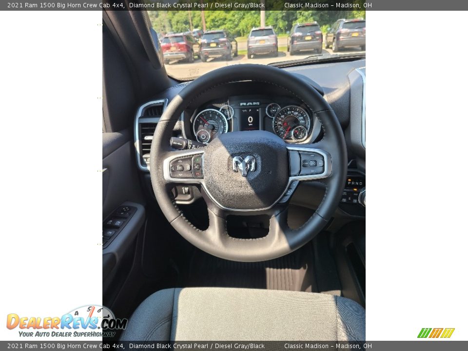 2021 Ram 1500 Big Horn Crew Cab 4x4 Diamond Black Crystal Pearl / Diesel Gray/Black Photo #10