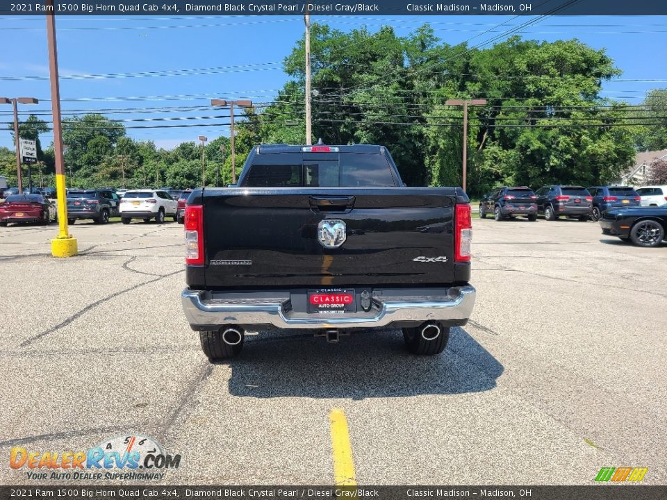 2021 Ram 1500 Big Horn Quad Cab 4x4 Diamond Black Crystal Pearl / Diesel Gray/Black Photo #5