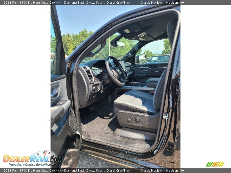 2021 Ram 1500 Big Horn Quad Cab 4x4 Diamond Black Crystal Pearl / Diesel Gray/Black Photo #7