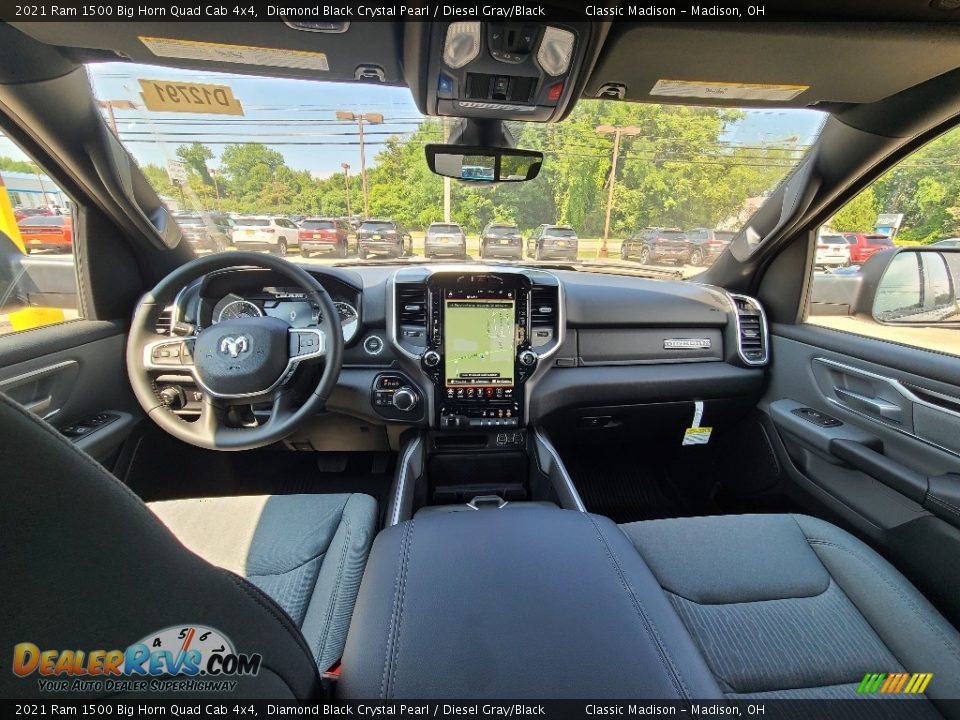 2021 Ram 1500 Big Horn Quad Cab 4x4 Diamond Black Crystal Pearl / Diesel Gray/Black Photo #9