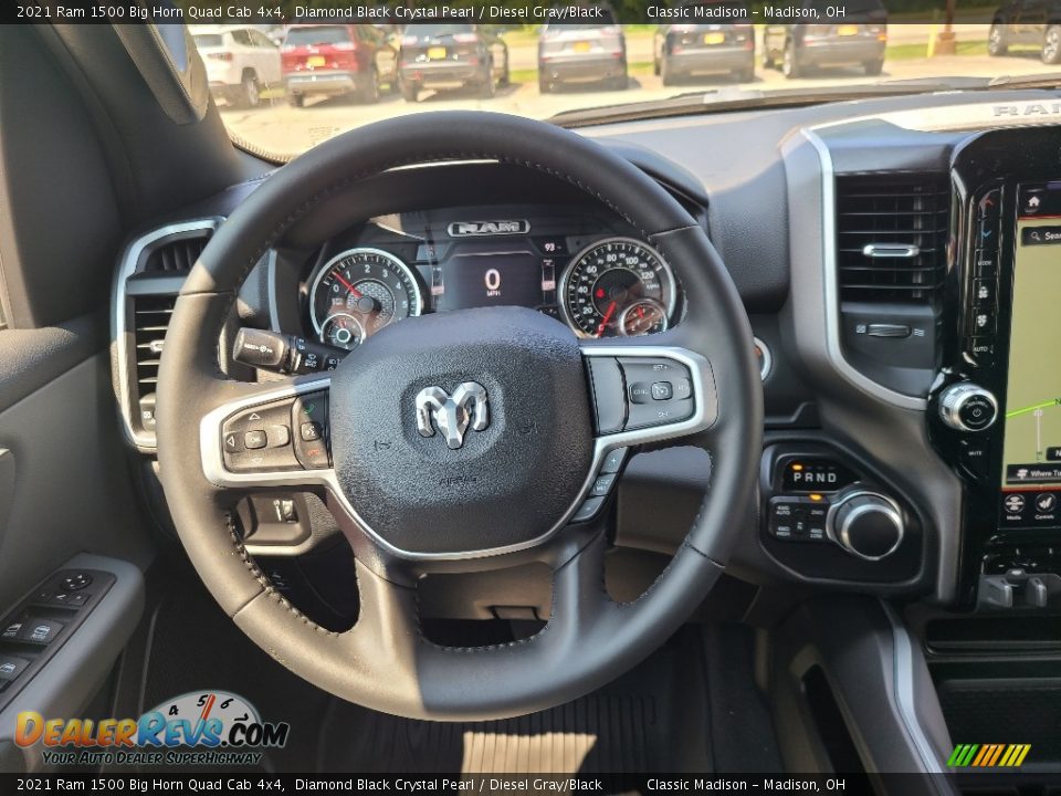 2021 Ram 1500 Big Horn Quad Cab 4x4 Diamond Black Crystal Pearl / Diesel Gray/Black Photo #10