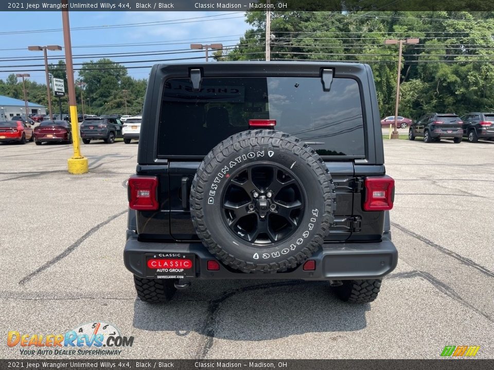 2021 Jeep Wrangler Unlimited Willys 4x4 Black / Black Photo #5