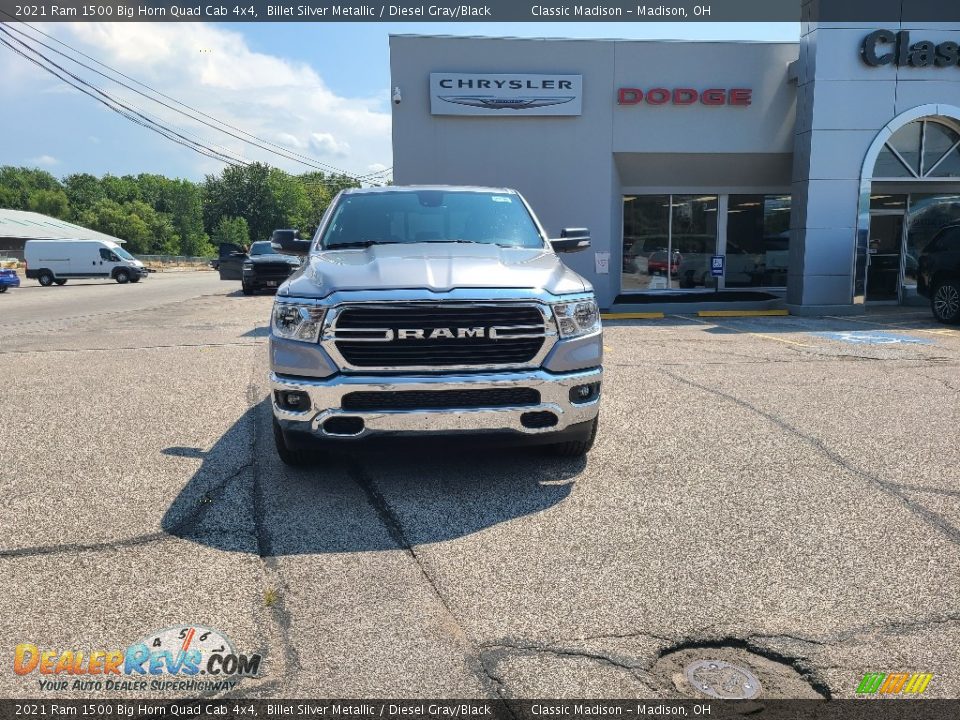 2021 Ram 1500 Big Horn Quad Cab 4x4 Billet Silver Metallic / Diesel Gray/Black Photo #2