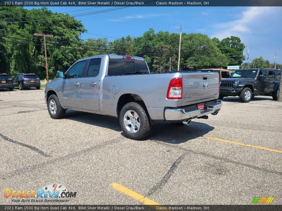 2021 Ram 1500 Big Horn Quad Cab 4x4 Billet Silver Metallic / Diesel Gray/Black Photo #4