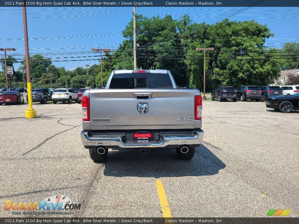 2021 Ram 1500 Big Horn Quad Cab 4x4 Billet Silver Metallic / Diesel Gray/Black Photo #5