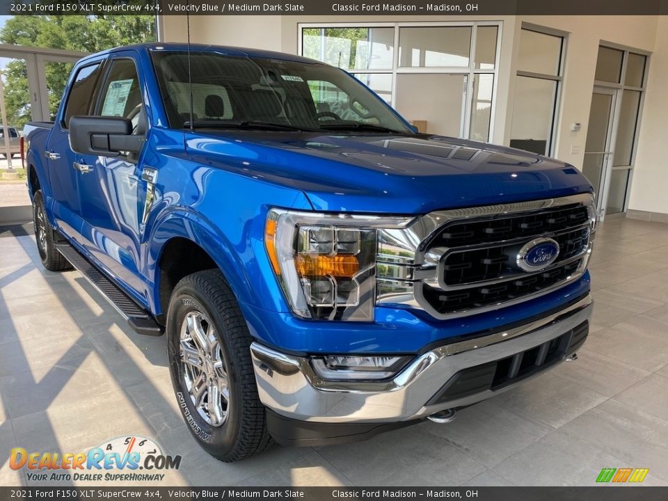 2021 Ford F150 XLT SuperCrew 4x4 Velocity Blue / Medium Dark Slate Photo #6
