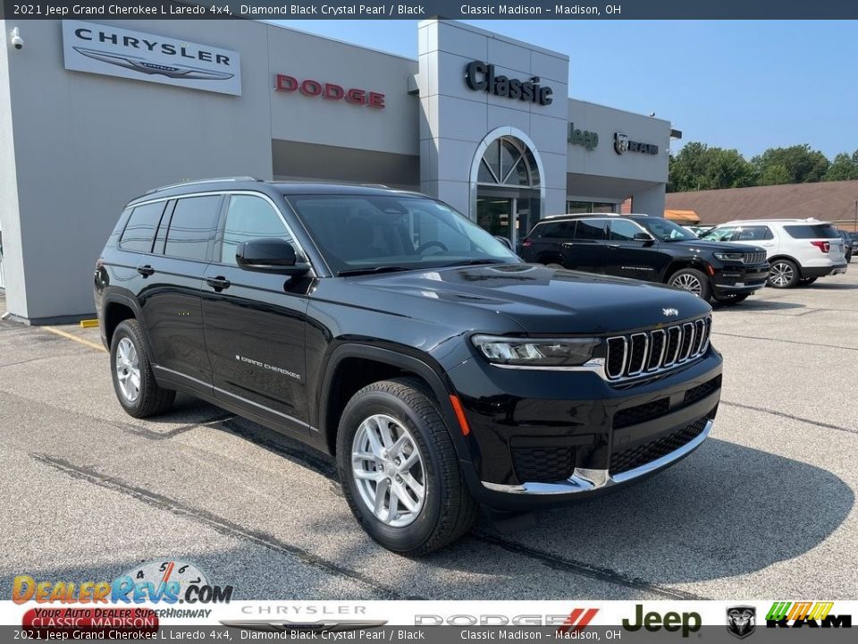 2021 Jeep Grand Cherokee L Laredo 4x4 Diamond Black Crystal Pearl / Black Photo #1