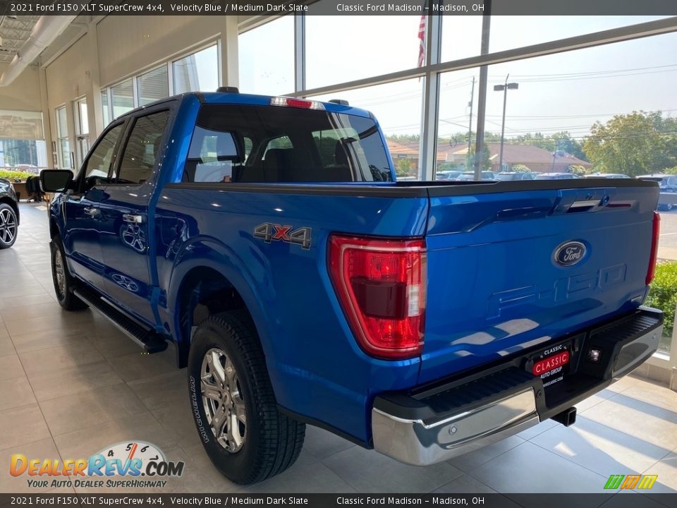 2021 Ford F150 XLT SuperCrew 4x4 Velocity Blue / Medium Dark Slate Photo #12