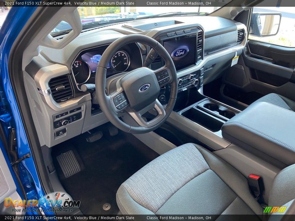 Medium Dark Slate Interior - 2021 Ford F150 XLT SuperCrew 4x4 Photo #16